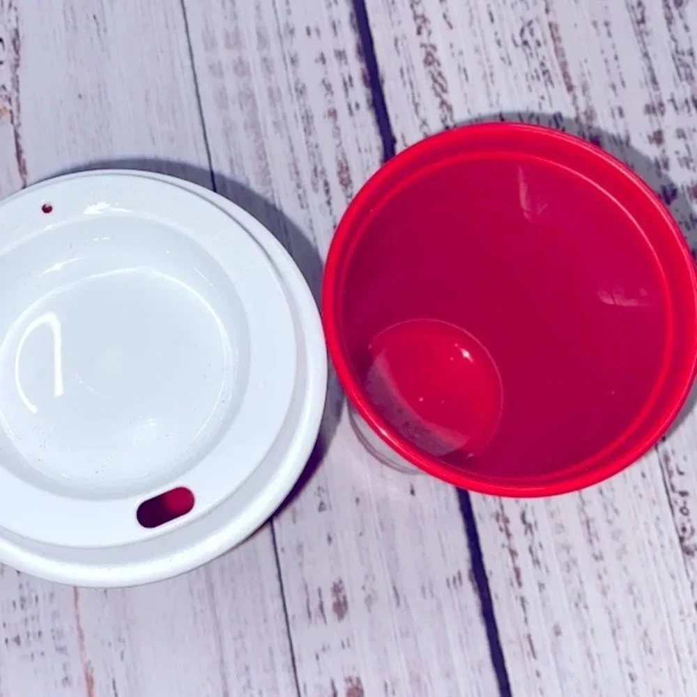 Starbucks 16 ounce reusable red Christmas tumblrs